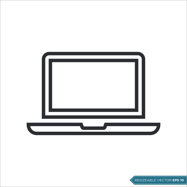 笔记本电脑笔记本图标矢量模板插图设计图片下载