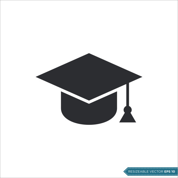 毕业帽图标矢量模板插图设计图片下载