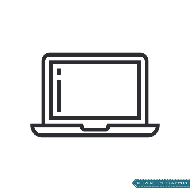 笔记本电脑笔记本图标矢量模板插图设计图片下载