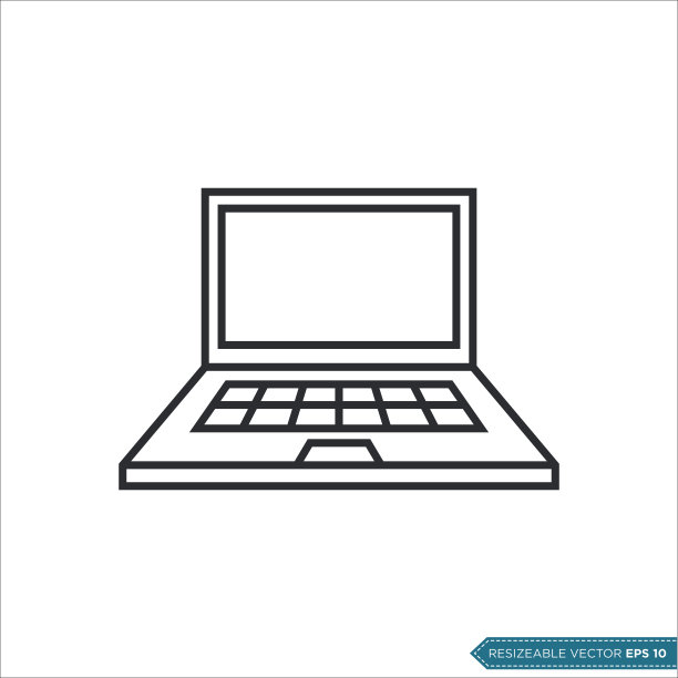 笔记本电脑笔记本图标矢量模板插图设计图片下载