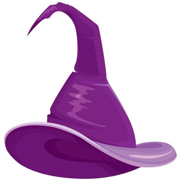 紫色的女巫帽子。图片下载