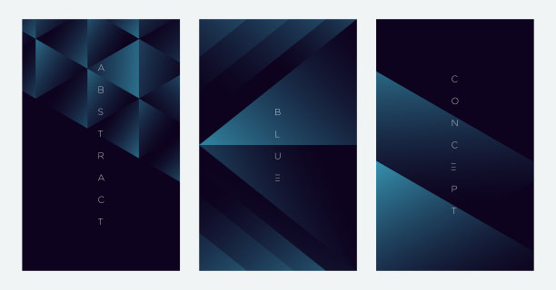 极简主义深蓝溢价抽象背景与豪华几何黑色形状。图片下载