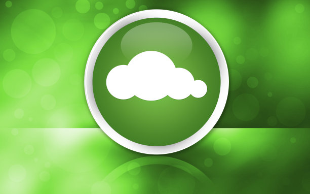 云图标溢价光泽按钮孤立在抽象闪亮的绿色背景图片下载