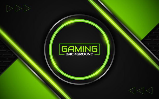 抽象未来的黑色和绿色游戏背景与现代电子竞技形状。图片下载