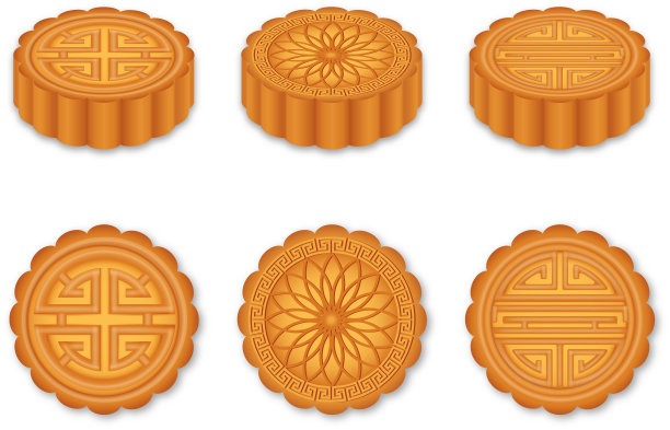 一套独立的中国月饼。中秋节的传统糕点图片下载