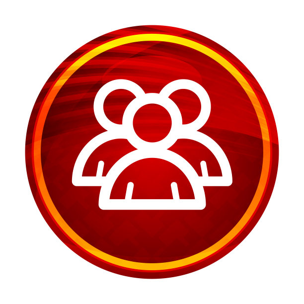 集团图标创意红色圆形按钮插画设计图片下载