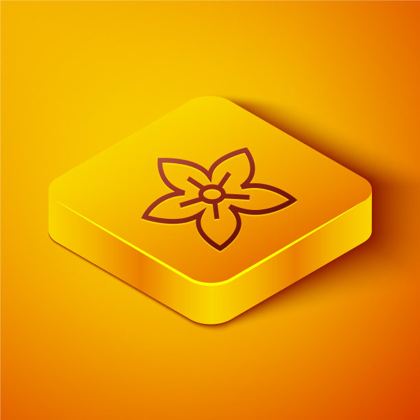 等距线荷花图标孤立上图片下载