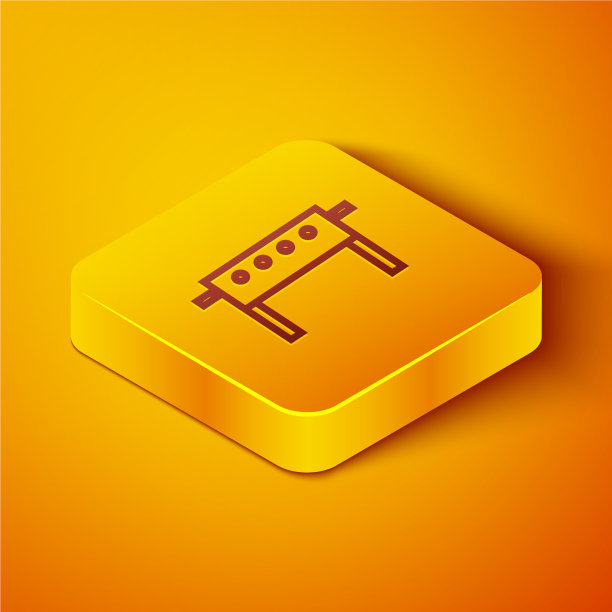 等距线曲棍球桌图标孤立上图片下载