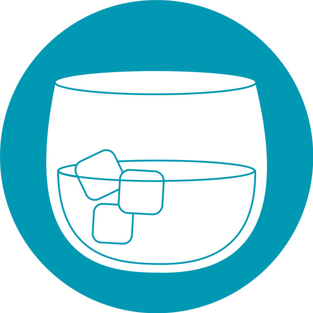 喝杯威士忌与冰块蓝色块图片下载