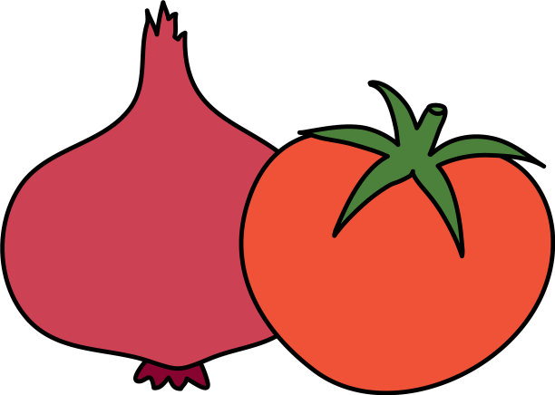 新鲜番茄配洋葱紫色蔬菜图片下载