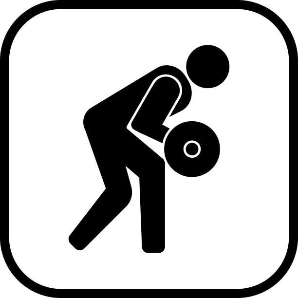 三头肌kickback图标在字形风格图片下载