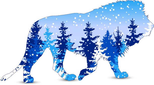 狮子剪影图片下载