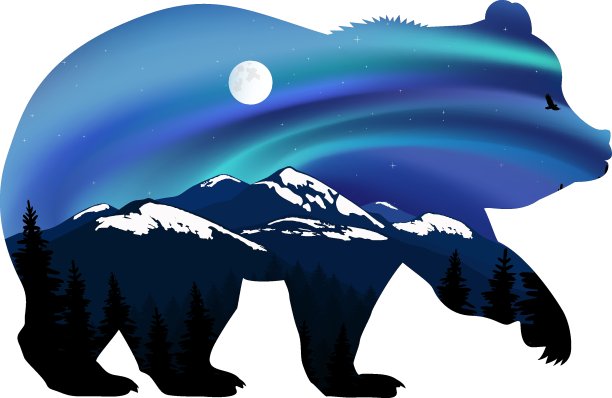 轮廓的熊图片下载