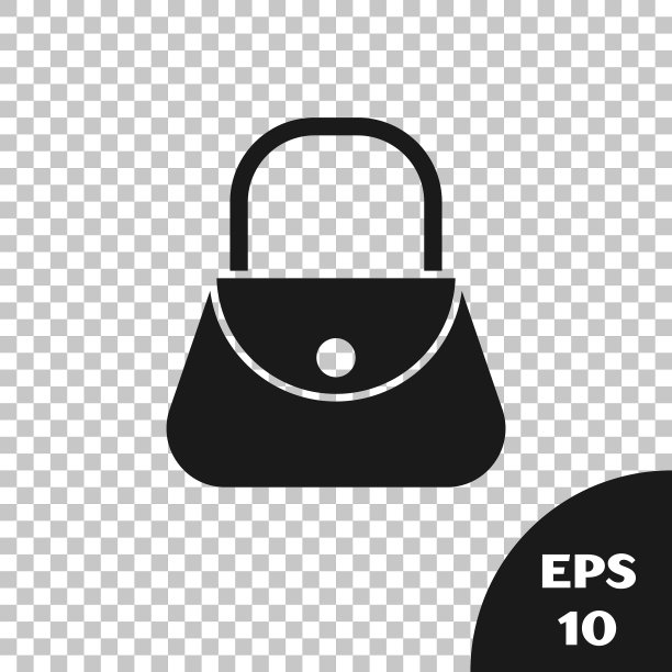 黑色手提包图标孤立上透明图片下载