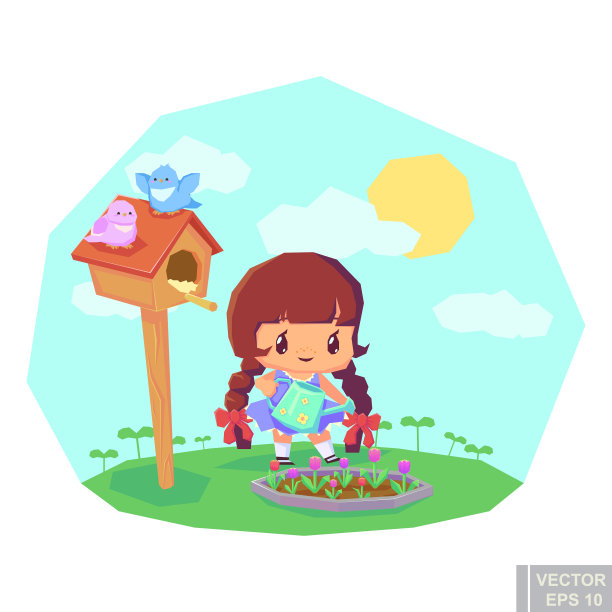 春天园艺园丁童女与图片下载