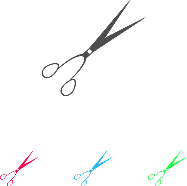 理发剪图标平图片下载