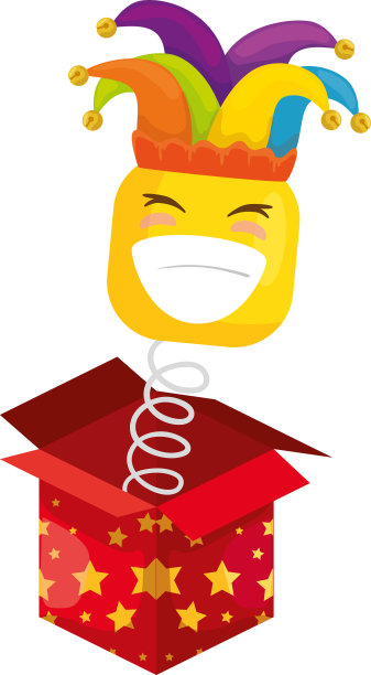 有趣的方形表情与帽子布冯在微笑图片下载