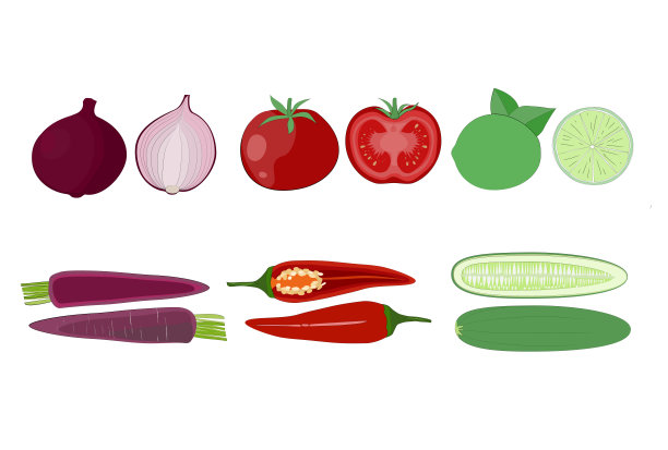 白色背景上的蔬菜。图片下载