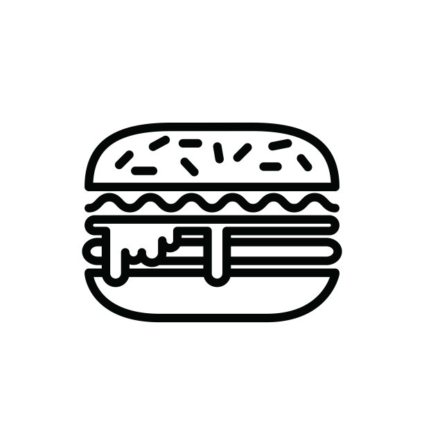 插图矢量图形的汉堡图标图片下载