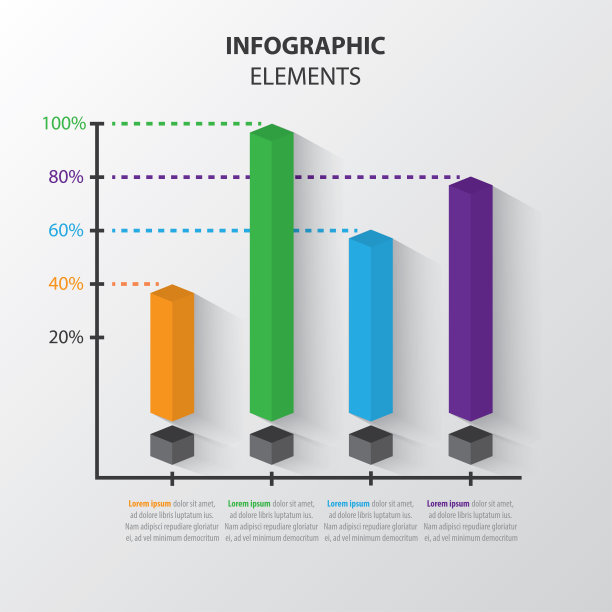 时间线信息图4列，图表，图形，矢量设计模板图片下载