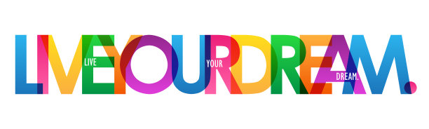 住你的梦想。彩色印刷横幅图片下载