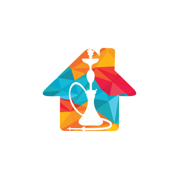 水烟屋标志设计。复古的sheesha标志。酒廊咖啡馆标志。图片下载