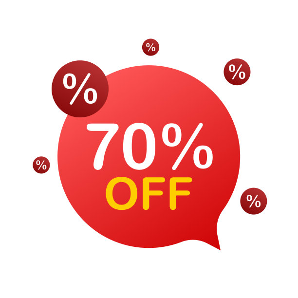 七折销售折扣横幅。折扣报价标签。七折促销平面图标与长影子。矢量插图。图片下载