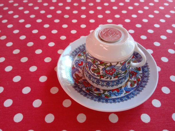 倒扣的咖啡杯图片下载