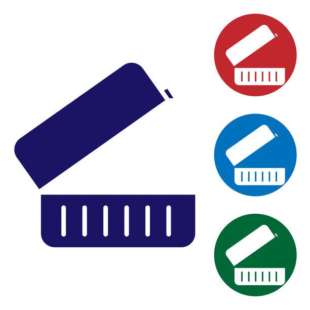 蓝色午餐盒图标孤立在白色背景图片下载