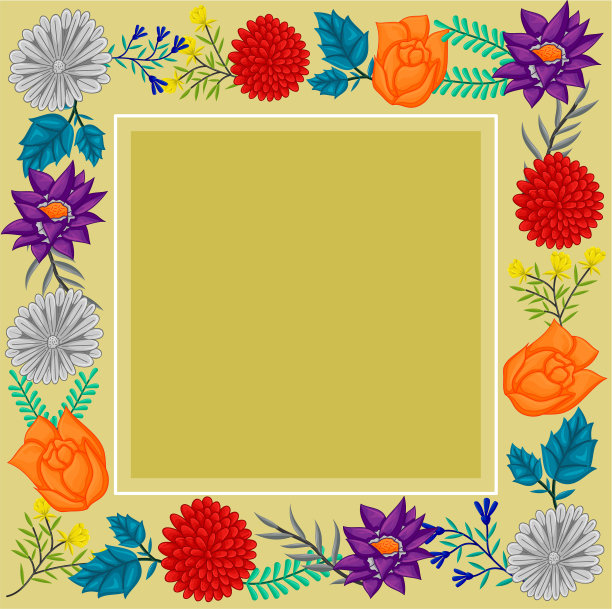 框花颜色婚礼空白模板图片下载