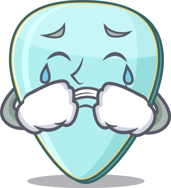 悲伤的吉他拨弄卡通吉祥物风格图片下载