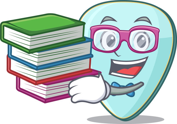 酷和聪明的学生吉他拨子吉祥物图片下载