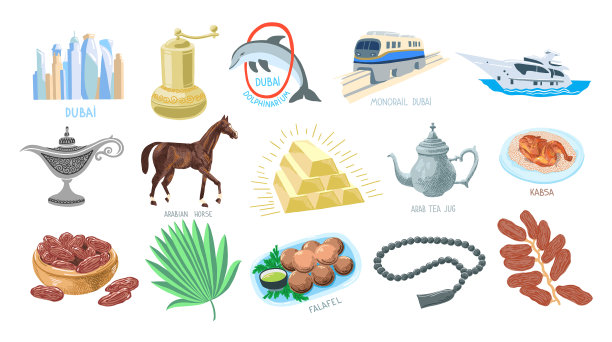 集15手绘图标符号从迪拜图片下载