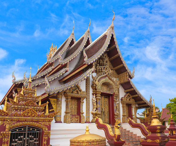 美丽的佛教寺庙Wat Rajamontean在清迈，清迈省，泰国北部图片下载