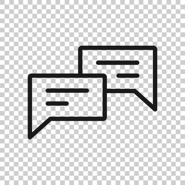 扁平风格的对话聊天标志图标图片下载