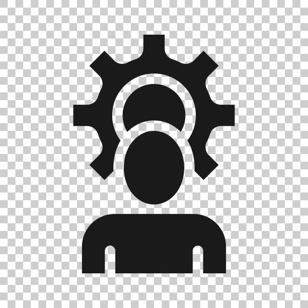 人与齿轮图标在平风格的人图片下载