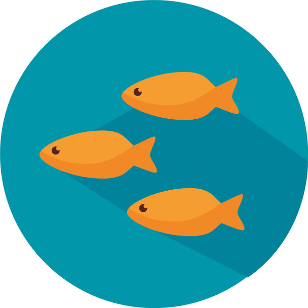 鱼类海洋动物块风格图标图片下载