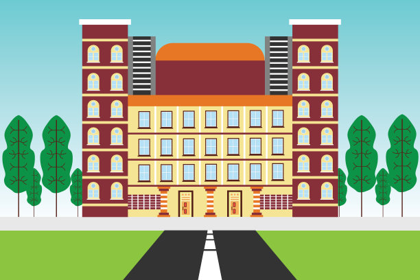 乡村多层酒店的外立面图片下载