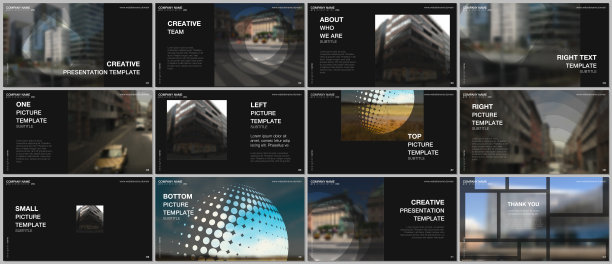 演示设计矢量模板，演示幻灯片的多用途模板，传单，小册子封面设计，信息图表报告演示。具有抽象背景的企业经营理念。图片下载