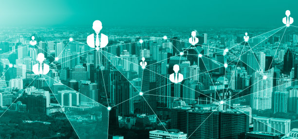 人的网络和全球创意传播理念。图片下载