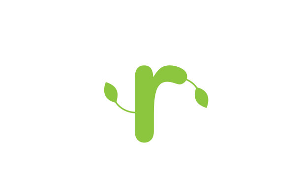 绿叶字母r字母标志设计图片下载