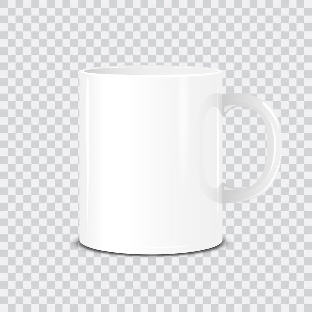 逼真的白色杯子孤立上透明图片下载