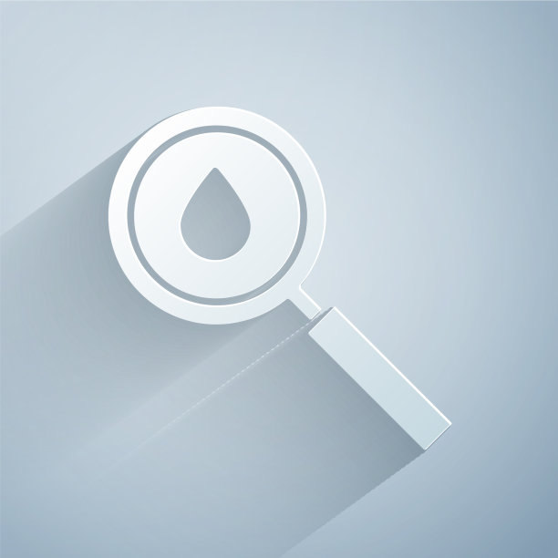 剪纸油滴图标孤立在灰色图片下载