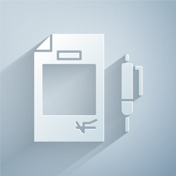 纸割合同钱和笔的图标隔离上图片下载