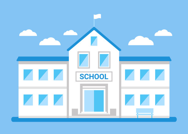 学校大楼，白宫。回归学校，教育理念。大学,大学,学院。矢量平面插图图片下载