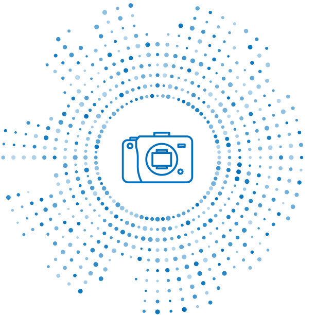 蓝线无反光镜相机图标孤立在白色图片下载