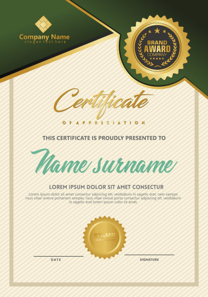 豪华垂直证书模板与优雅的纹理现代模式，文凭，矢量插图图片下载