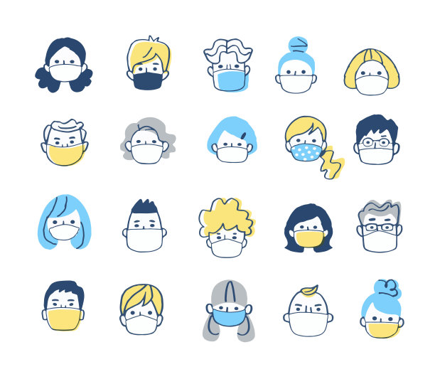 各种各样戴着面具的人的脸图片下载