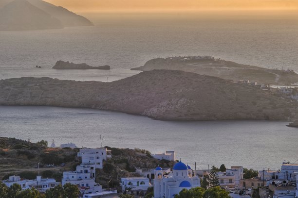 希腊Ios上的日落图片下载