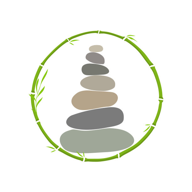 岩石平衡在圆竹中图片下载